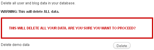 Demo Data Creator: удаление информации