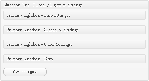 Primary Lightbox Settings