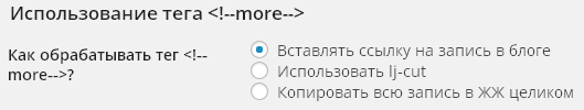 Использование тега more