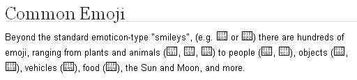 Описание Emoji в кодексе