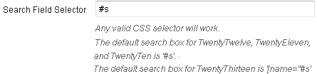 Search Field Selector