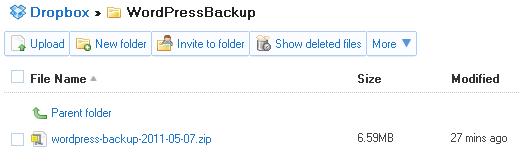 WordPress Backup to Dropbox