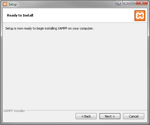 XAMPP готов к установке